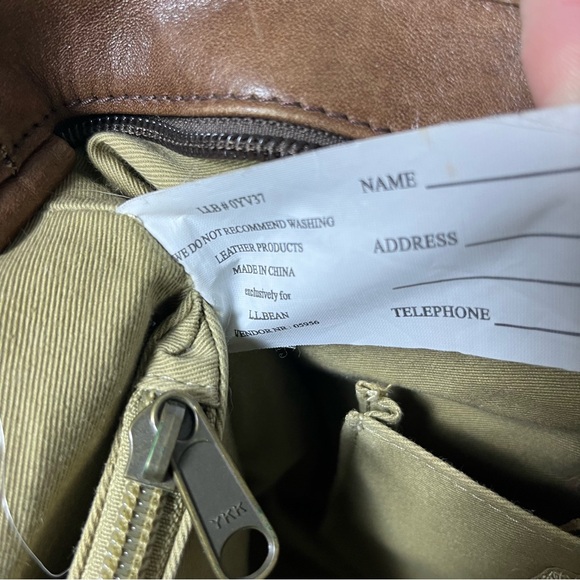 LL Bean Vintage Leather Organizer Tote Oversized Extra Large Bag Purse Vintage - Picture 9 of 12